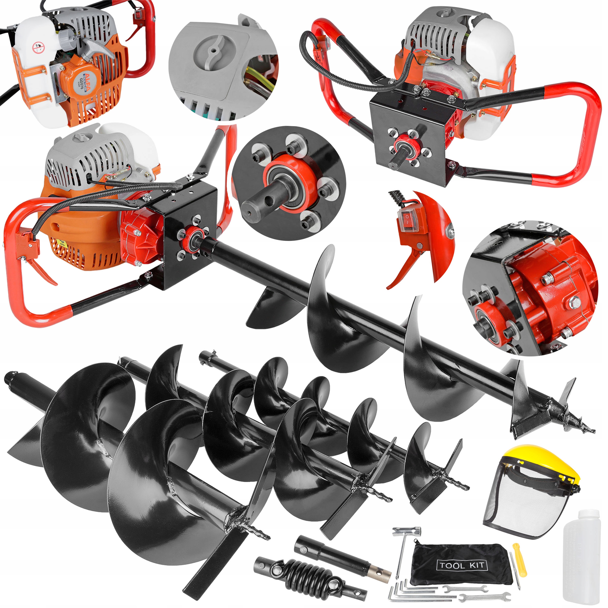 WIERTNICA GLEBOWA ŚWIDER SPALINOWY DO GLEBY ZIEMI 3 WIERTŁA PRZEDŁUŻKA MOC