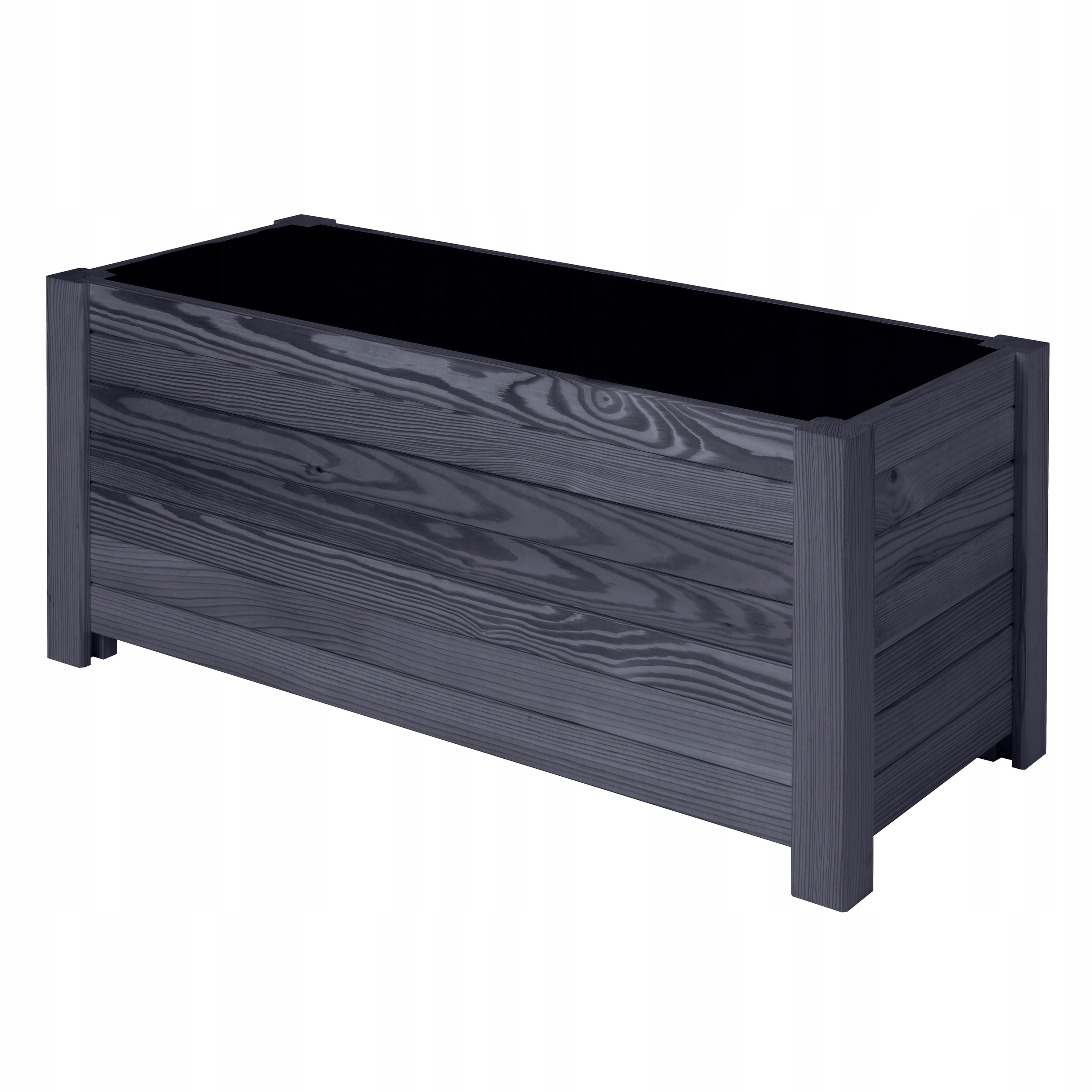 Duża Donica Ogrodowa Na Kwiaty Warzywa Zioła Drewniana 800x350x350 Grafit