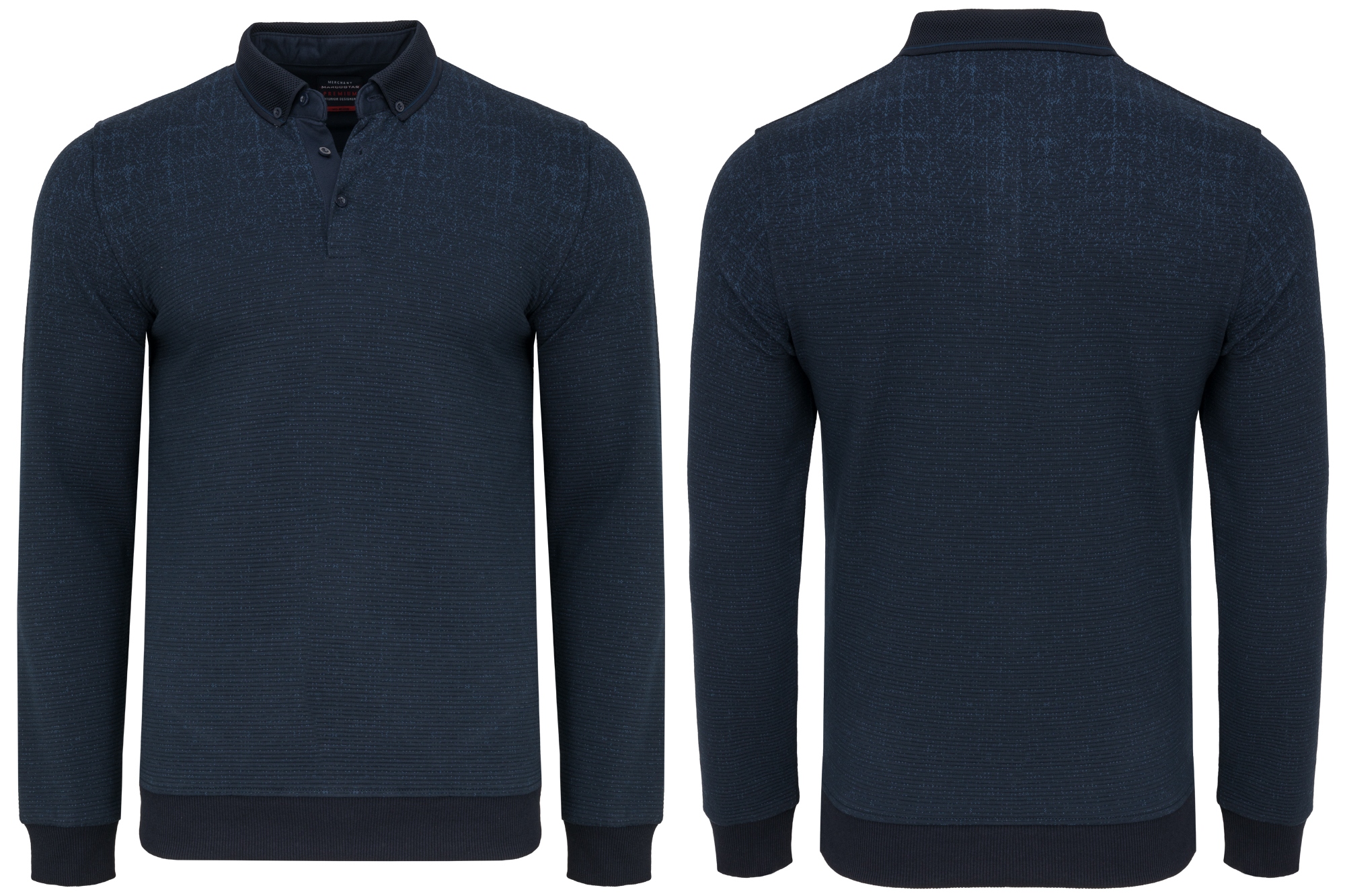 Pánský Svetr Polo Pánská Mikina Modrá Casual XXL