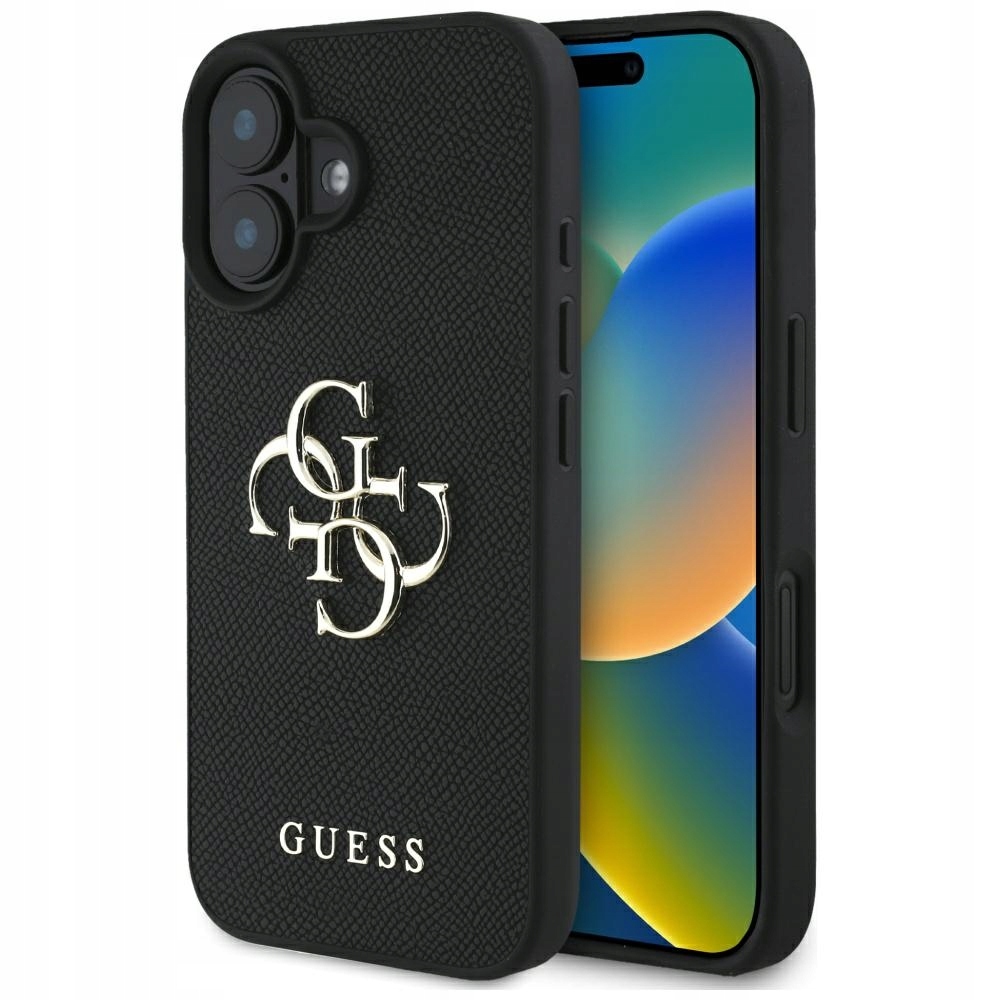 Pouzdro Guess Grained Big 4G Logo Small Classic Logo pro iPhone 16, černé