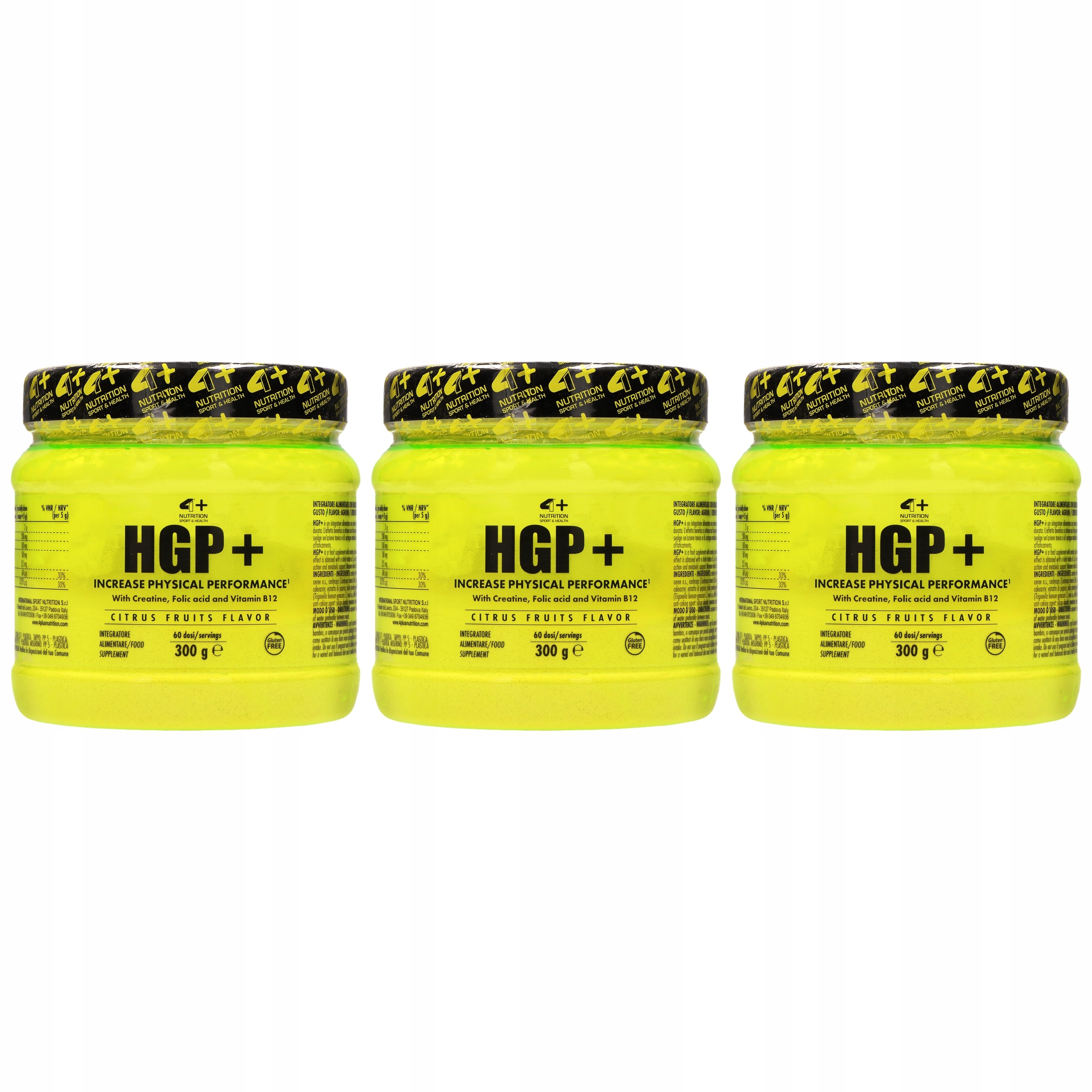 3x Kreatin Monohydrát Hcl Síla Svalová hmota Vitamíny 4+ Nutrition