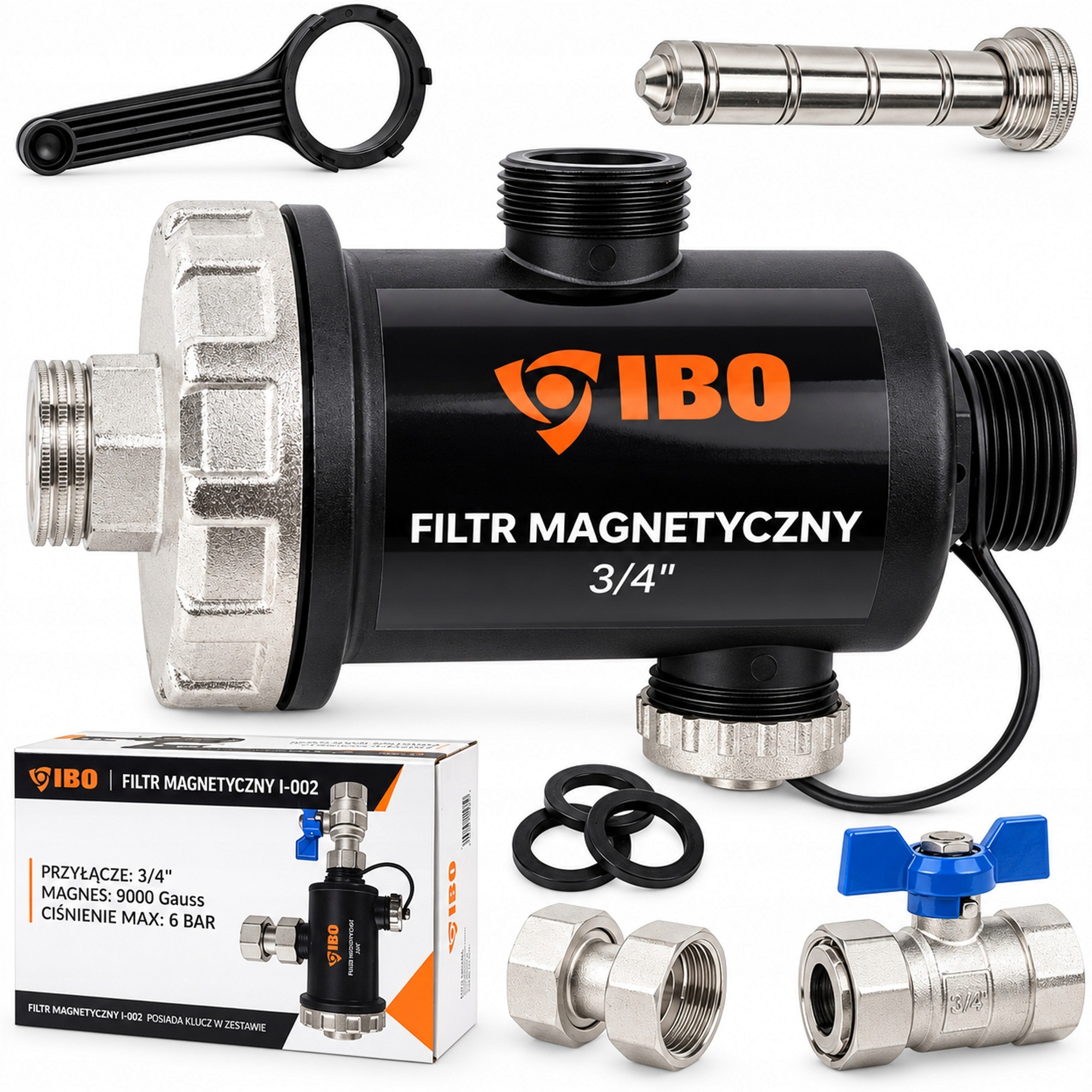 Odlučovač Nečistot Magnetický Filtr 3/4" Ventily Klíč Ibo 3/4 Palce
