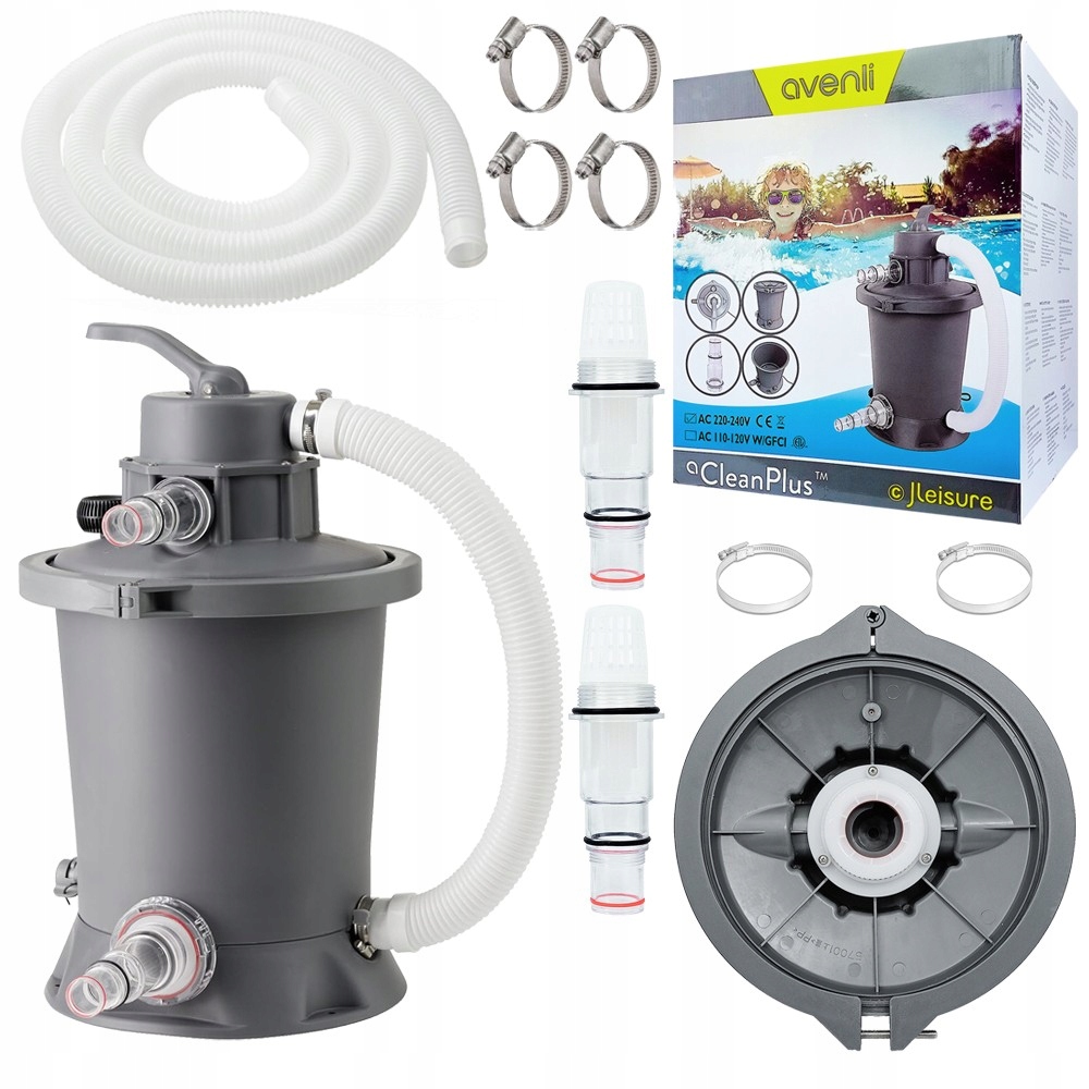 Avenli Pompa piaskowa do basenu 3028 L/h Filtr piaskowy do basenów 8 kg 60W