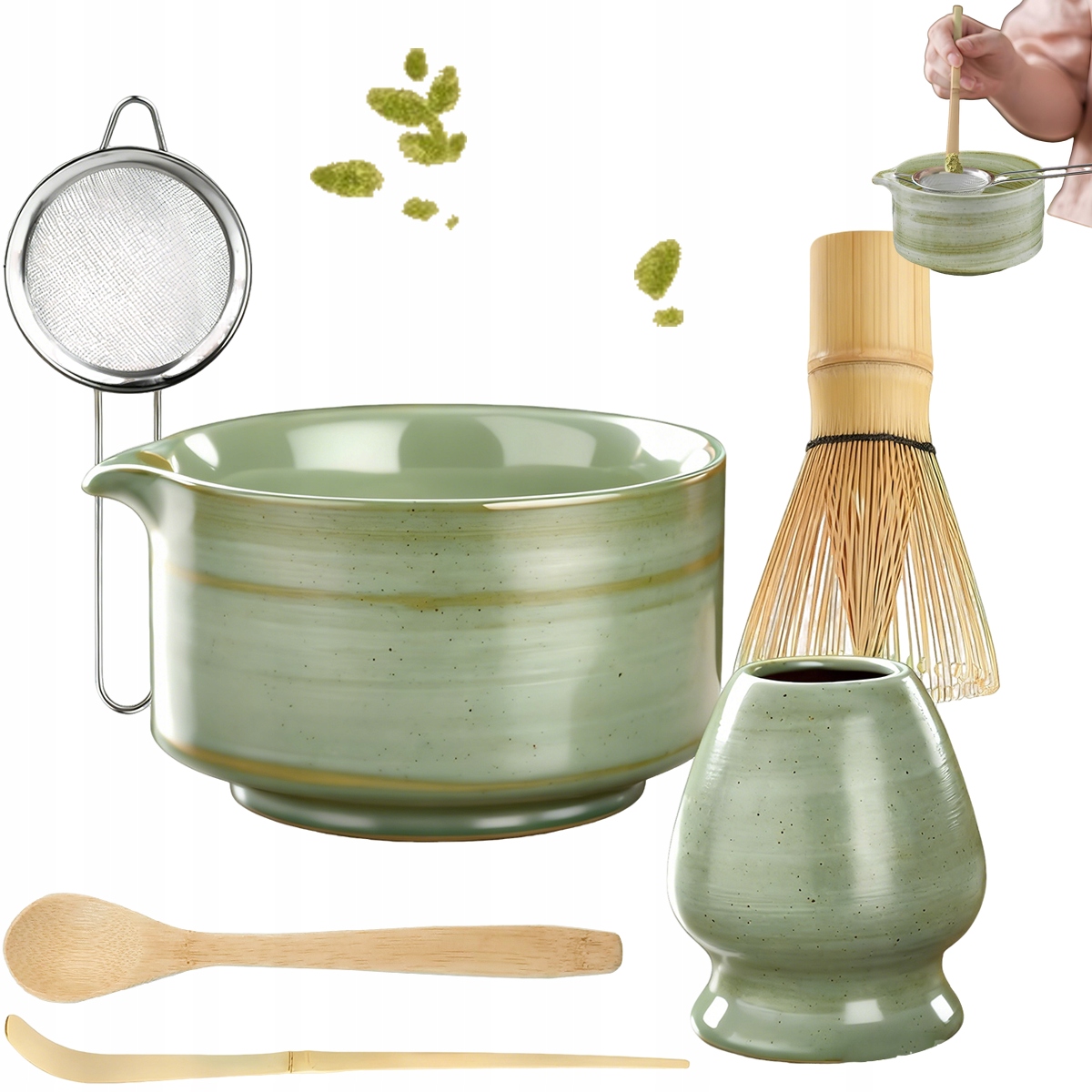 Levně 6V1 Sada Na Čaj Matcha, Sada Metliček Matcha S Metličkou Na Matchu