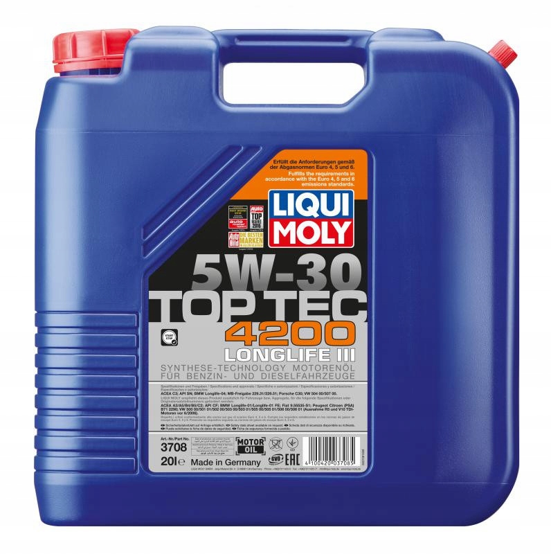 OLEJ LIQUI MOLY 5W30 20L TOP TEC 4200 / Rodzaj syntetyczne