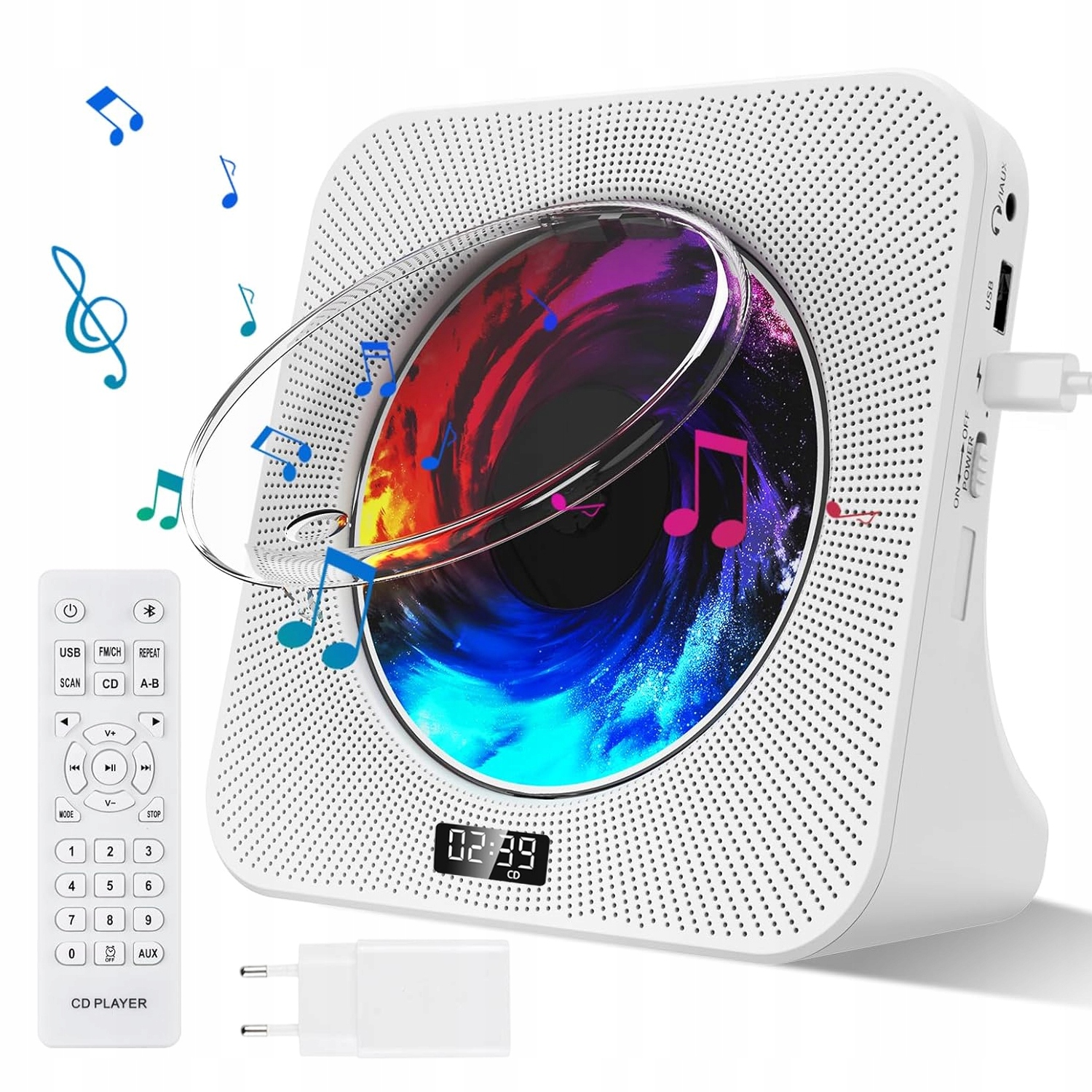 Stolní Bluetooth Přehrávač S Vestavěnými Reproduktory Hi-fi Fm Aux Usb Dálkové Ovládání