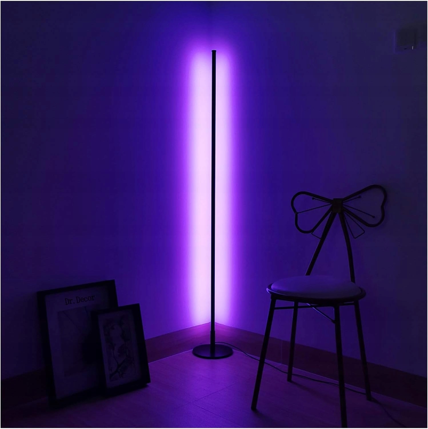 LED STANDING LAMP FLOOR DESK BED LAMP 96LED APP+PILOT Kolor czarny