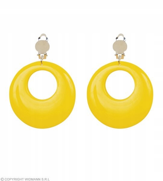 

Kolczyki Klipsy Żółte Lata 70 80 Disco Impreza