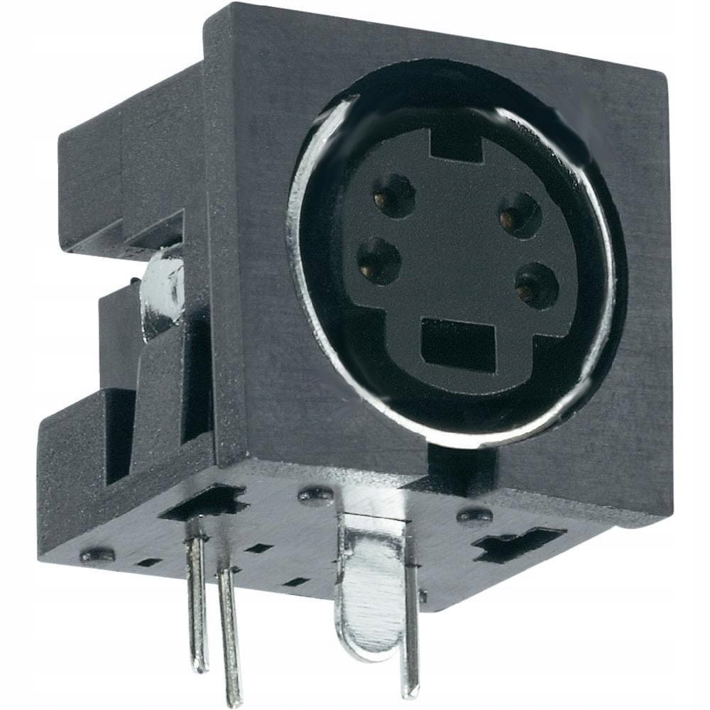 GSVHS-D-4P Gniazdo DIN-mini SVHS 4 pin kątowe do druku (typ4)