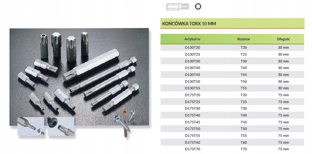 Bit 10mm TORX T30 x 30mm D130T30 JONNESWAY Marka Jonnesway