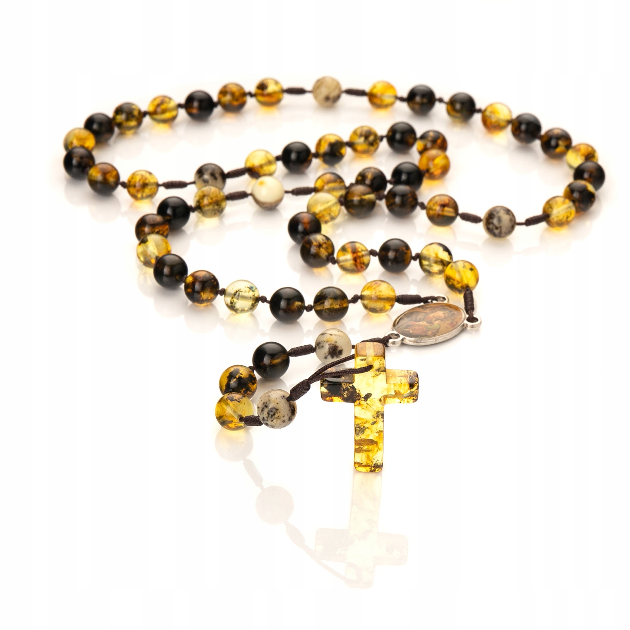 Růženec z baltského jantaru|Medalík Matka Boží Nepřetržité pomoci|