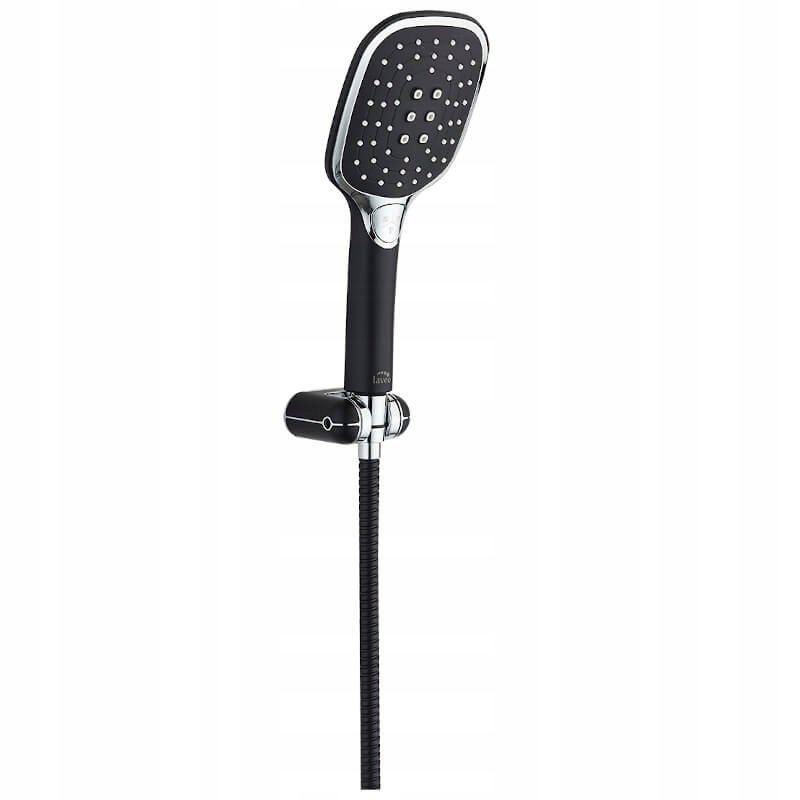 Sprchová sada Zorita černá/chrom, 3 proudy, 1500 mm hadice