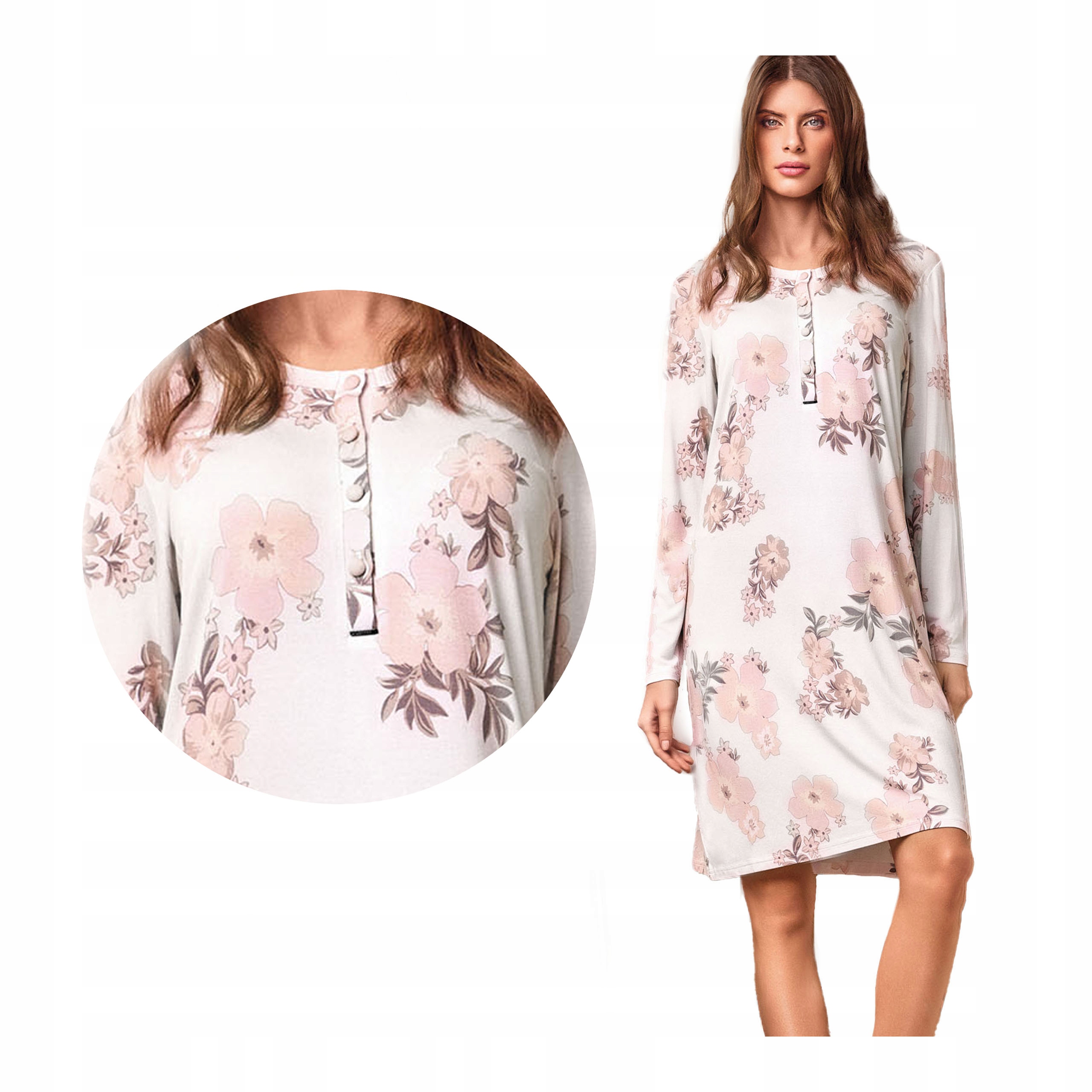 Dámská Košile s dlouhým rukávem noční bílá, dlouhá, Lormar 2XL