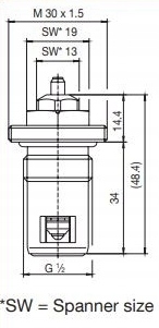 WKŁADKA termostat do grzejnika V, CV krótka do DIAMOND Stan opakowania oryginalne