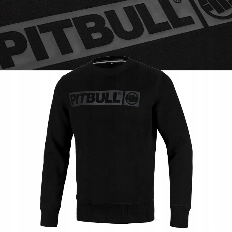 Pánská Mikina přes hlavu Pitbull Hilltop Black Bez kapuce Černá