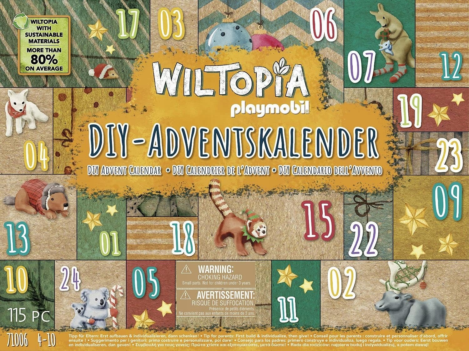 KALENDARZ ADWENTOWY PLAYMOBIL WILTOPIA DIY PODRÓŻ PO ŚWIECIE ZWIERZĄT 71006 Kod producenta 71006