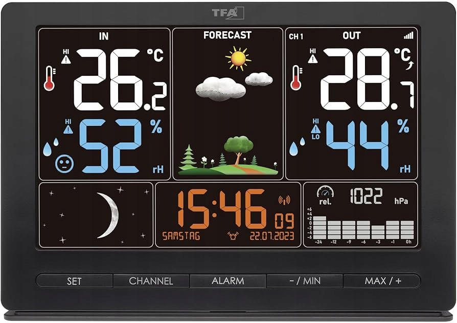 Tfa Dostmann Season 2 35.1118 Meteorologická stanice s bezdrátovým senzorem, černá