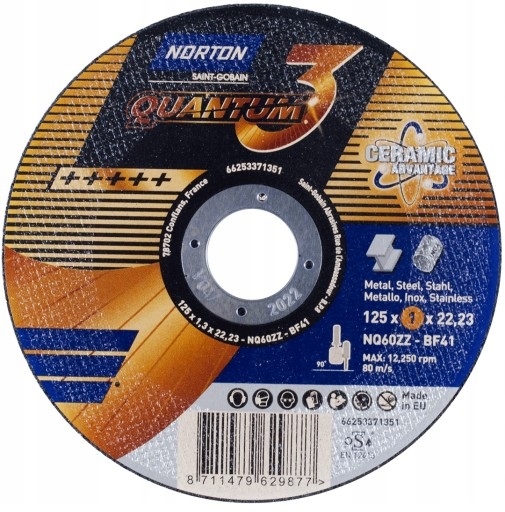 Tarcza do cięcia NORTON QUANTUM 125x1,0