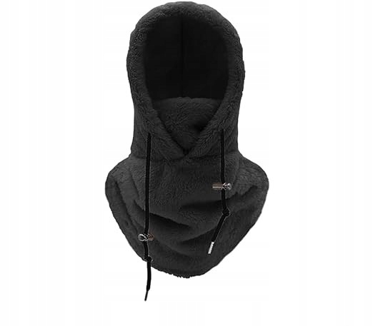 Kominiarka miękki pluszowy materiał czarna