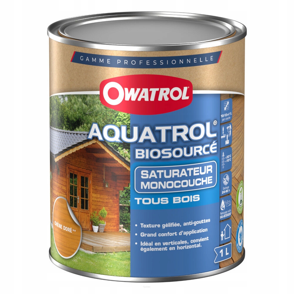 Aquatrol 1L gel, impregnace na dřevo a saturační olej pro terasy, zlatý dub