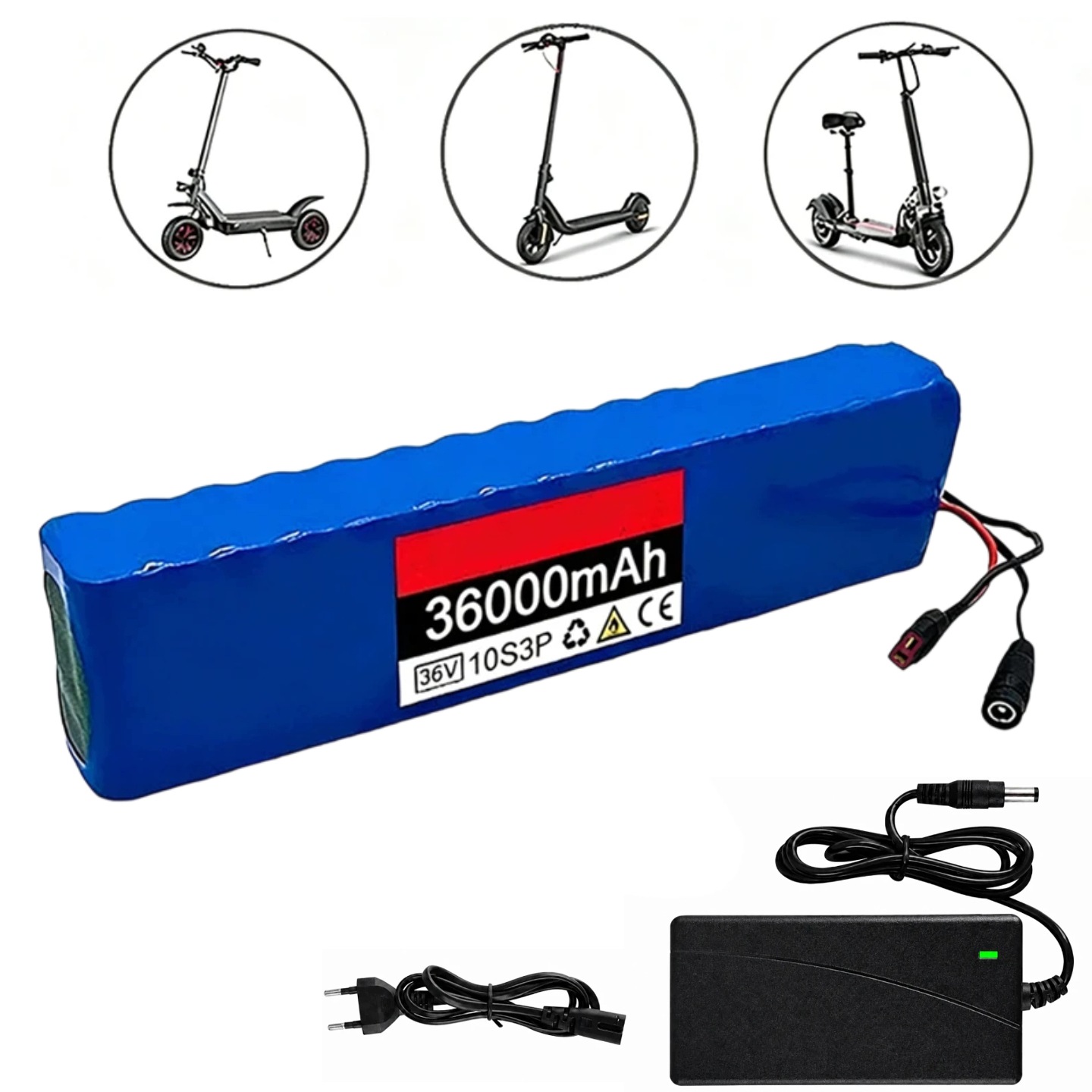 Bateria Litowo-jonowa 36V 36Ah 10S3P – 500W, XT60, Z Bms