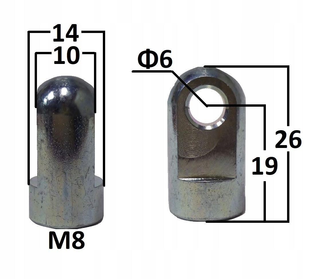 

Przegub oczkowy fi 6mm gwint M8 dł. 19mm gr. 10mm