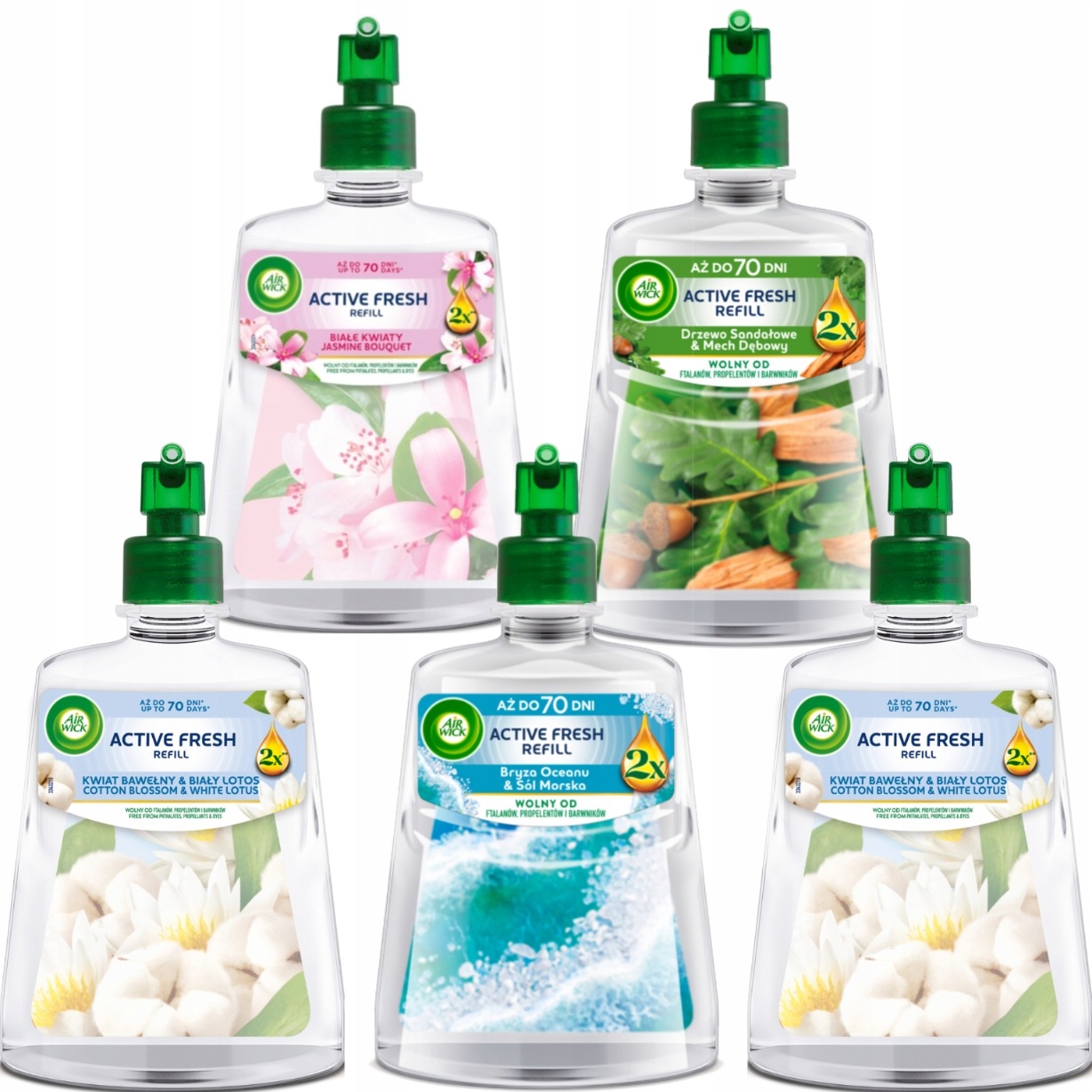 Air Wick Náplně Do Automatického Osvěžovače Vzduchu Sada MIX 5 X 228 ML