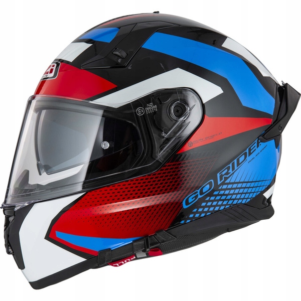 Motocyklová Prilba Nzi Go Rider Stream Duo Quadri Black Red Blue S