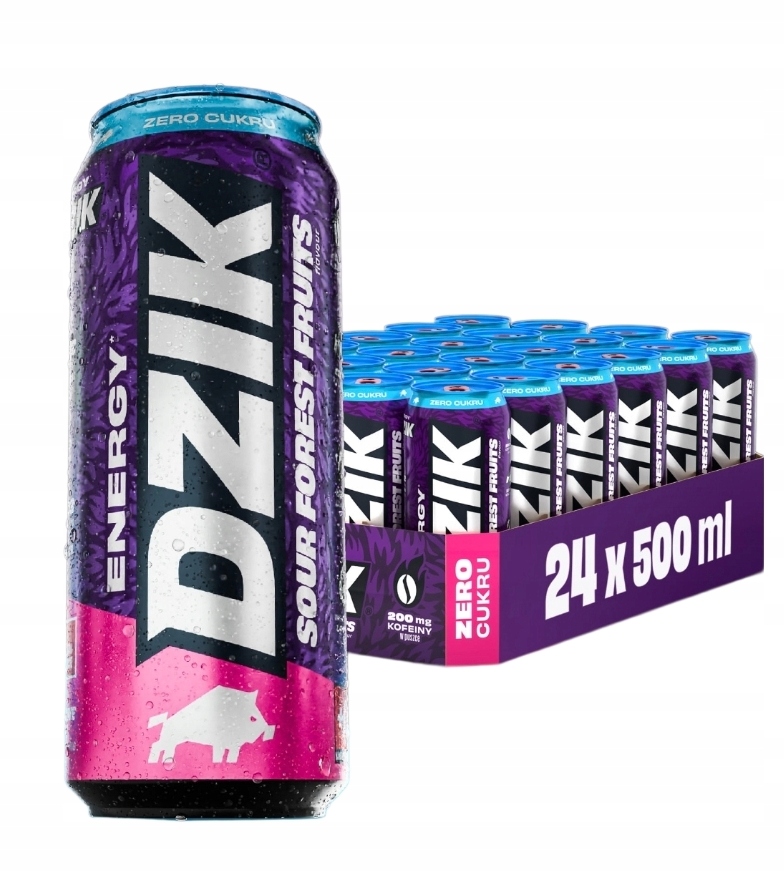 24x Energetický Divok energetický nápoj Sour Forest Fruits bez cukru 500 ml