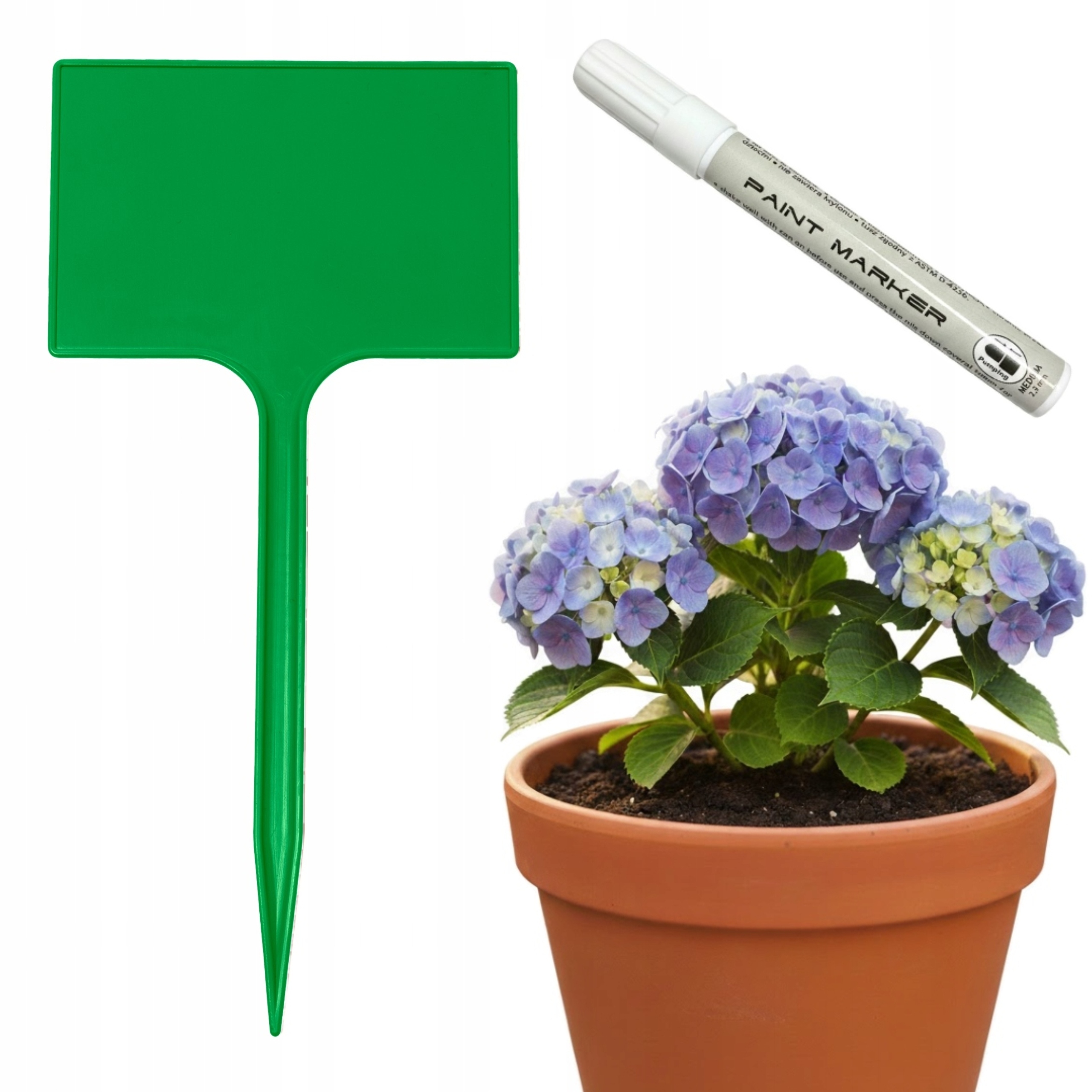 Tabliczki Etykiety do ROŚLIN 7x10,5cm KWIATÓW WARZYW OPIS Zielona +MARKER