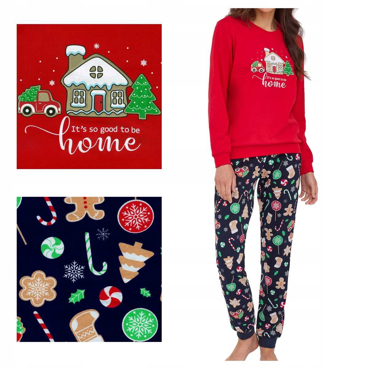 Cornette Dámské bavlněné pyžamo s dlouhým rukávem Home 671/372 červená XL