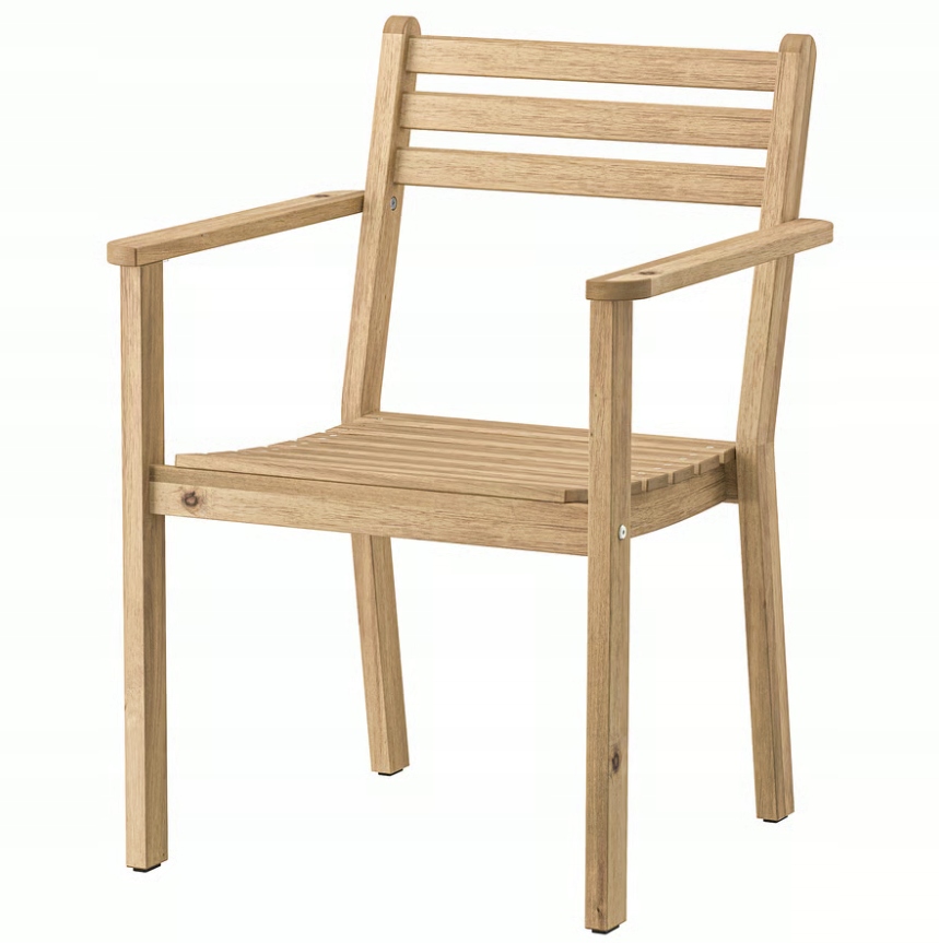 Ikea Askholmen Stolička s podrúčkami, vonkajšia, akácia