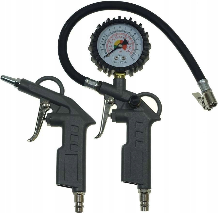 Pistolet do pompowania kół 0-16bar+przedmuchiwanie