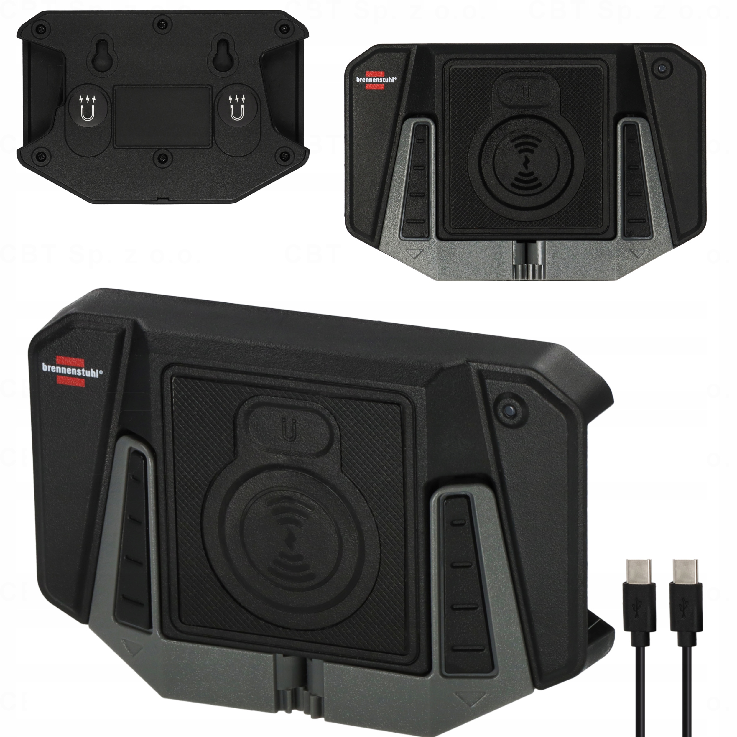 Ładowarka Indukcyjna Z Uchwytem Na Telefon Montaż Magnes Kabel Usb C Pad 10