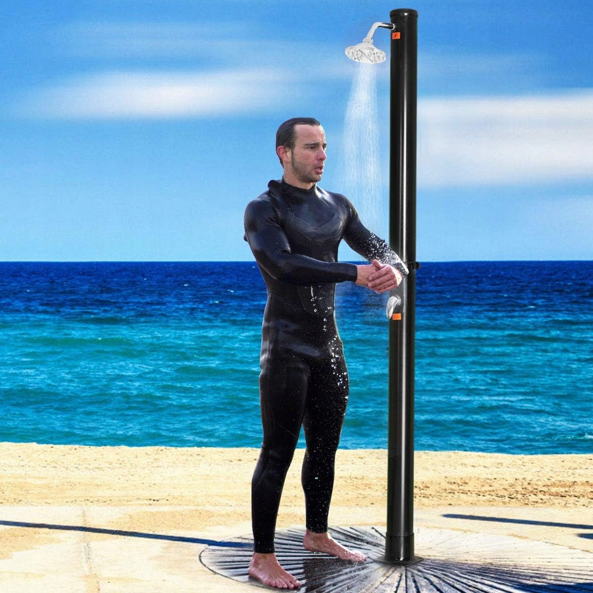 Prysznic ogrodowy solarny 20 L 220 cm czarny PCW Producent Goplus