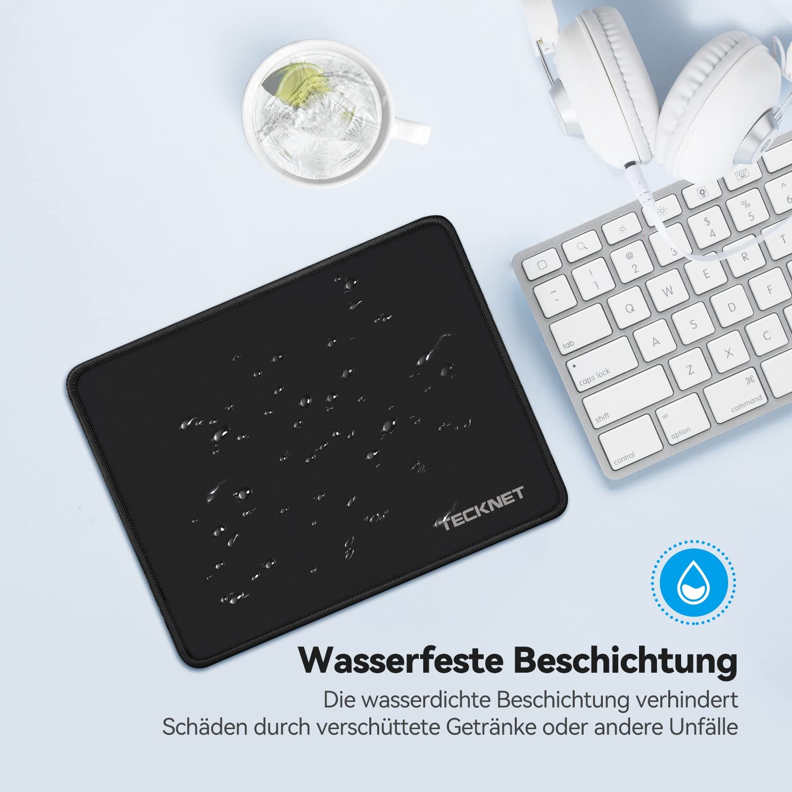 TECKNET Podkładka Gamingowa Wodoodporna Antypoślizgowa 280x210 mm Czarna — miniatura 4