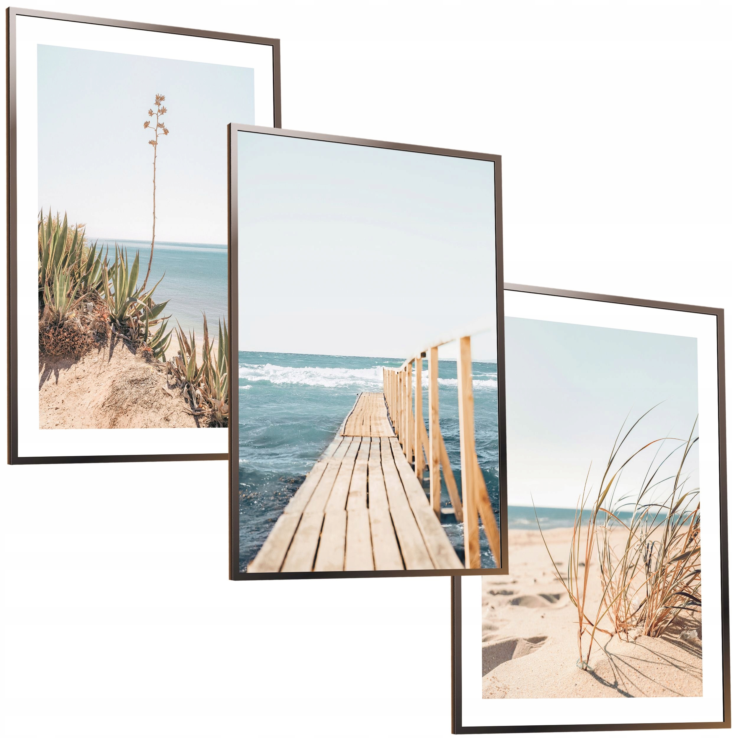 30x40 ZESTAW OBRAZY W RAMIE PLAKATY RAMKA TRAWA MORZE WIDOKI NATURA BOHO