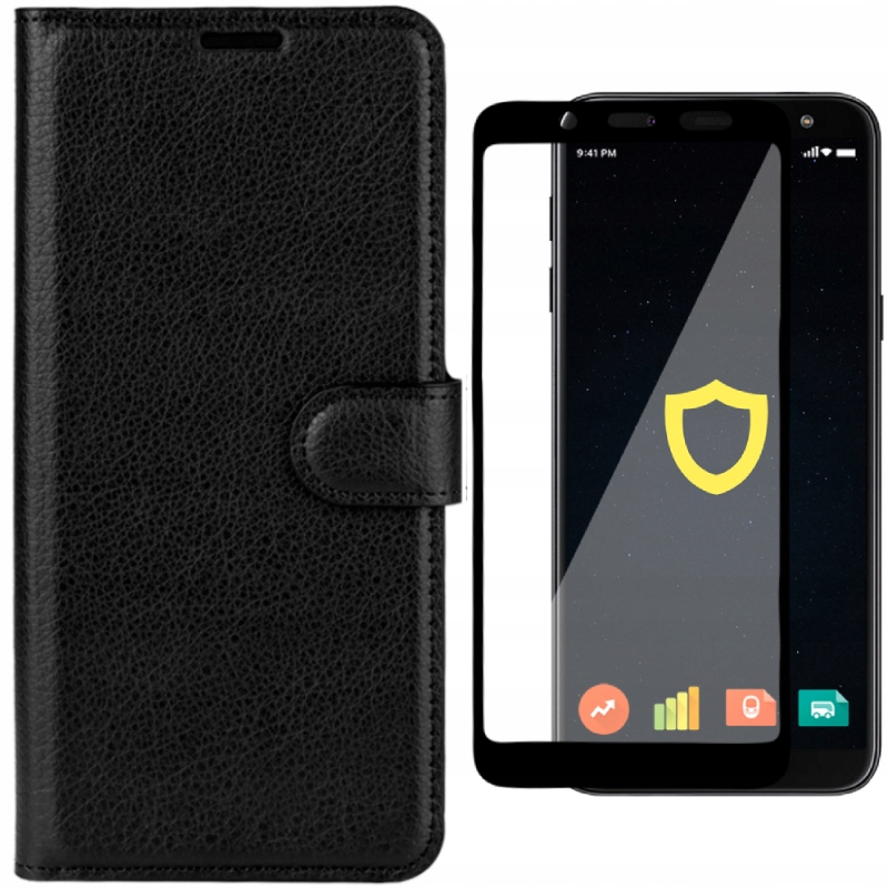 

Etui Szkło case skóra Litchi do Galaxy J6+ 2018