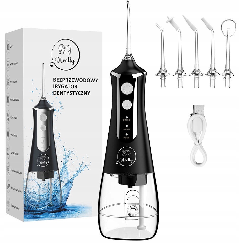 Bezprzewodowy Irygator Do Zębów Dentystyczny Pulsacyjny Mocny 5 Dysz 300 ML