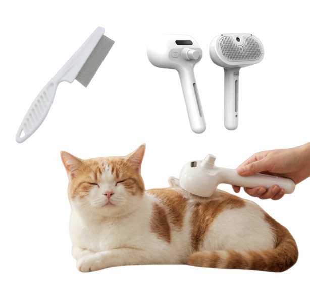 Levně Kartáč na odstraňování chlupů koček a psů s parní funkcí