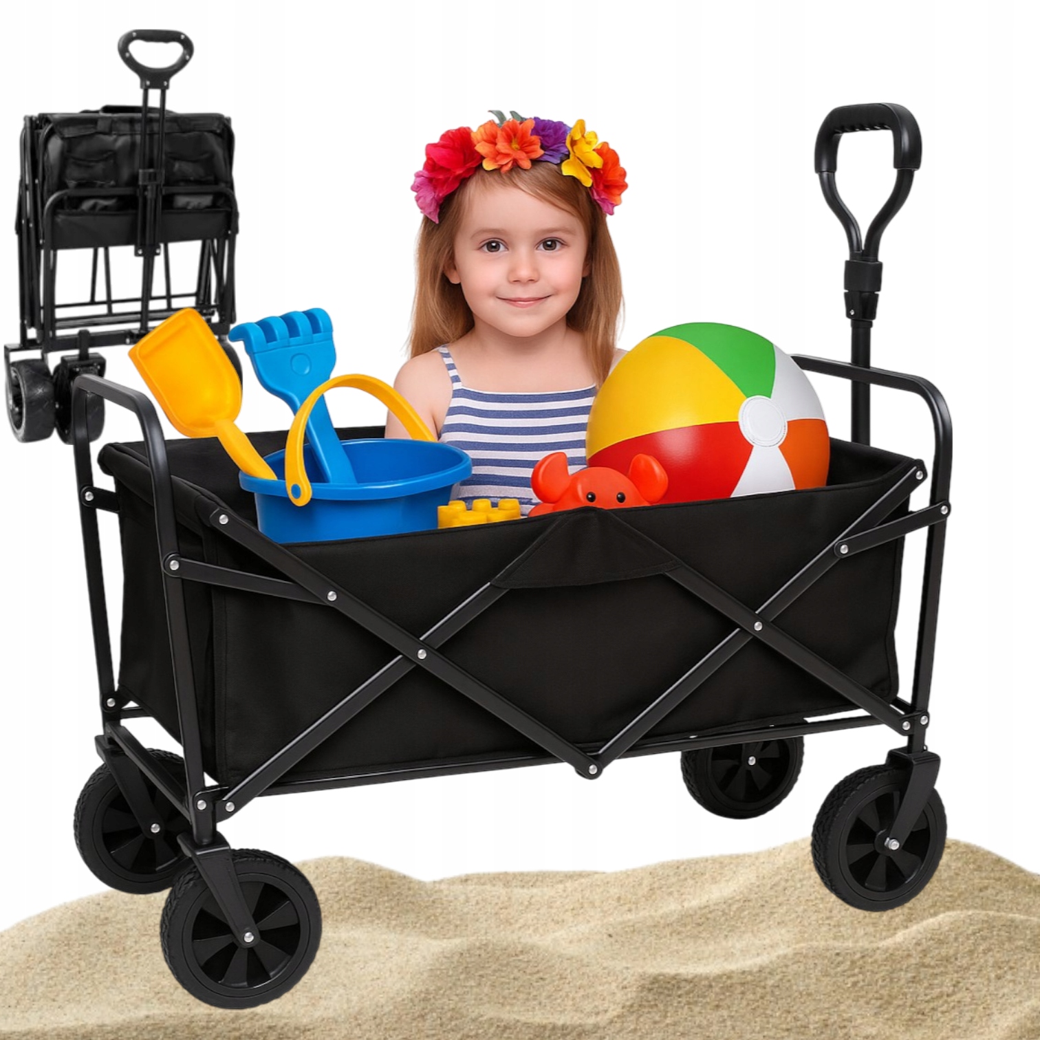 Wózek Turystyczny Plażowy Kempingowy Ogrodowy Składana Przyczepka XXL