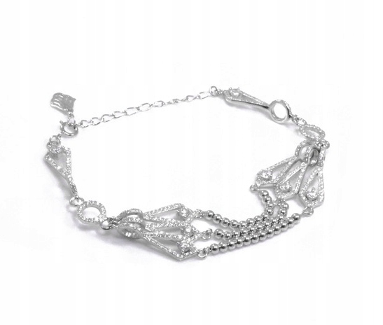 Stříbrný rhodiovaný náramek Ag 925 s zirkony B/KOLIA/11