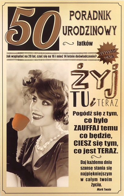 

Karnet Retro Poradnik Urodzinowy 50 Lat Urodziny