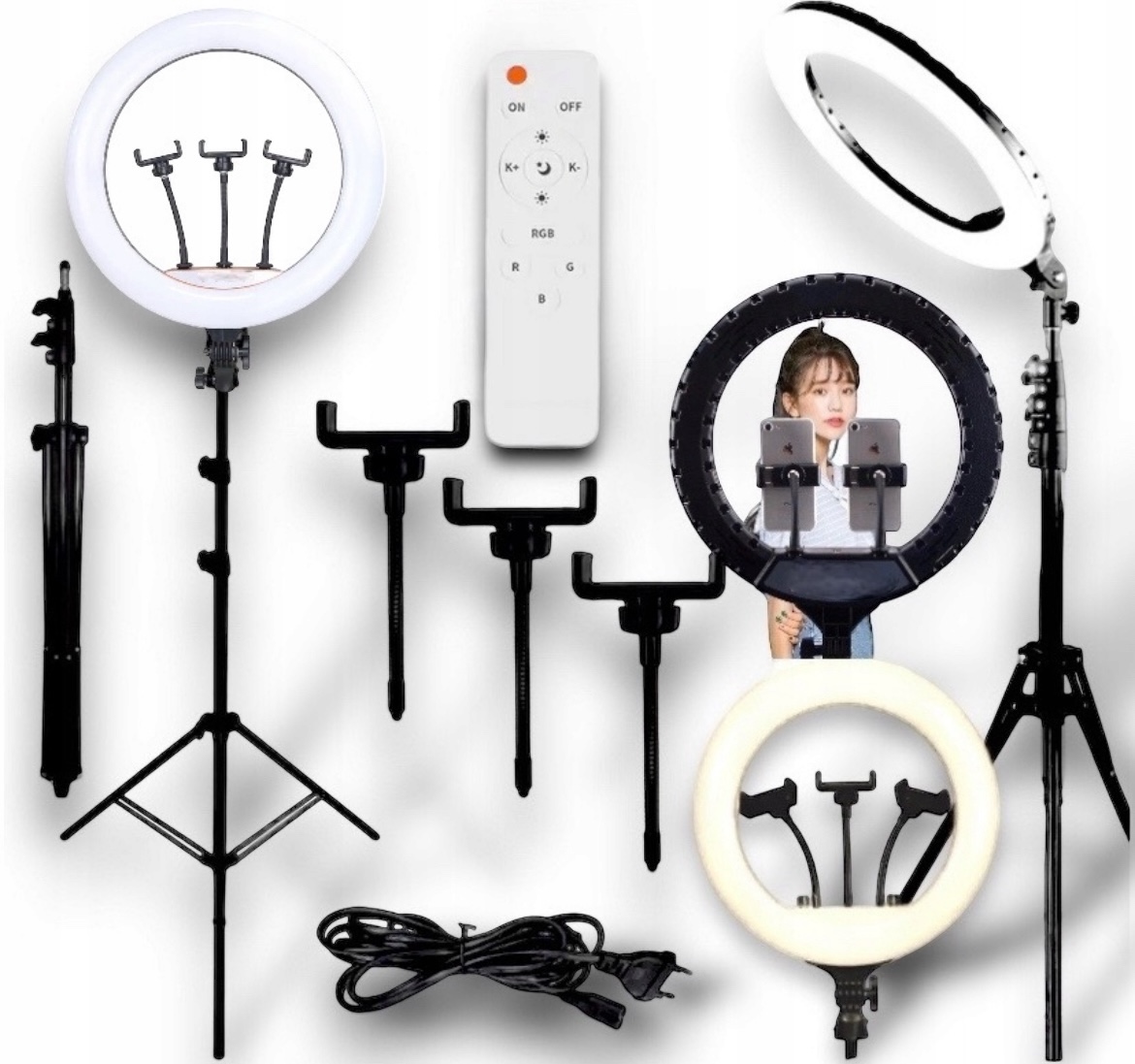 kruhová lampa Led Ring 240W 45cm Pilot Stativ 220cm Make-up YouTube