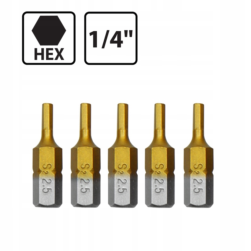 

Końcówka Wkrętakowa Hex 2.5 1/4" 25 MM 5SZTUK