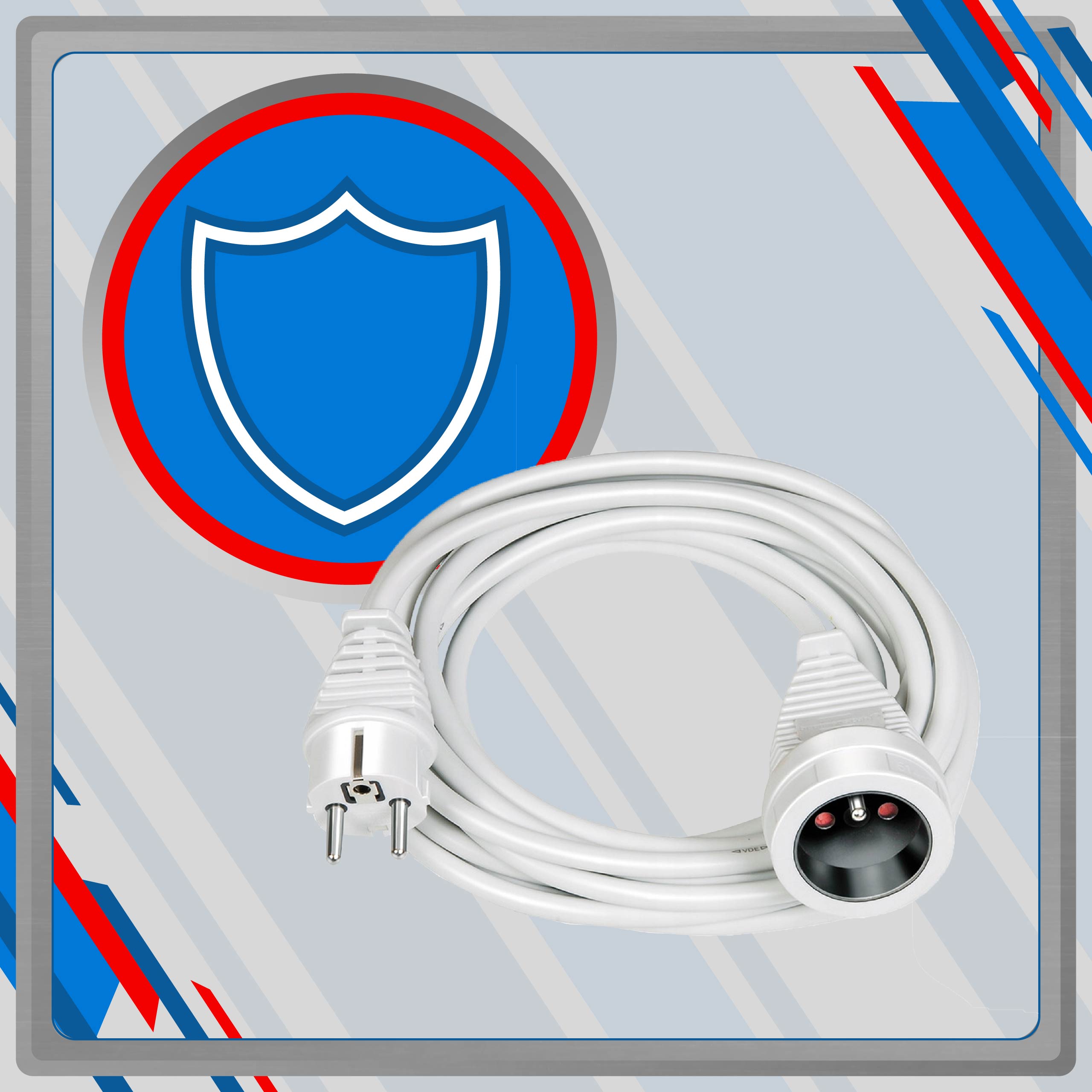 PRZEDŁUŻACZ 10m BRENNENSTUHL pojedyńczy BIAŁY do DOMU i BIURA ELASTYCZNY Długość kabla 10 m