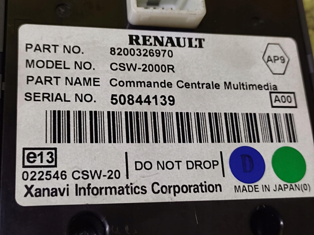 RENAULT LAGUNA II switch RADIA navigation devices 8200326970