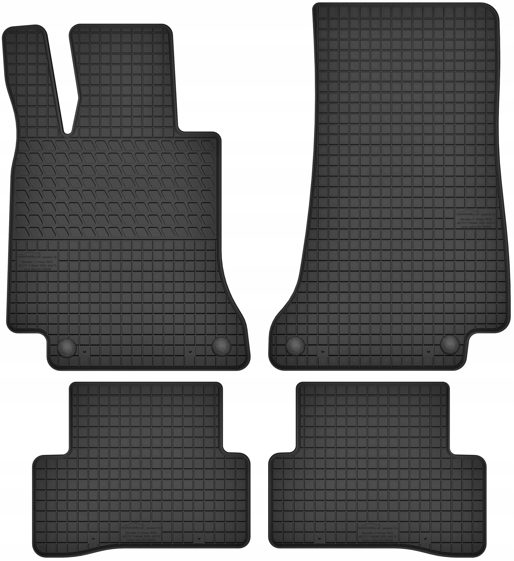 Dywaniki gumowe Wlg komplet 4 szt. do Mercedes C klasa W205 2014-2021