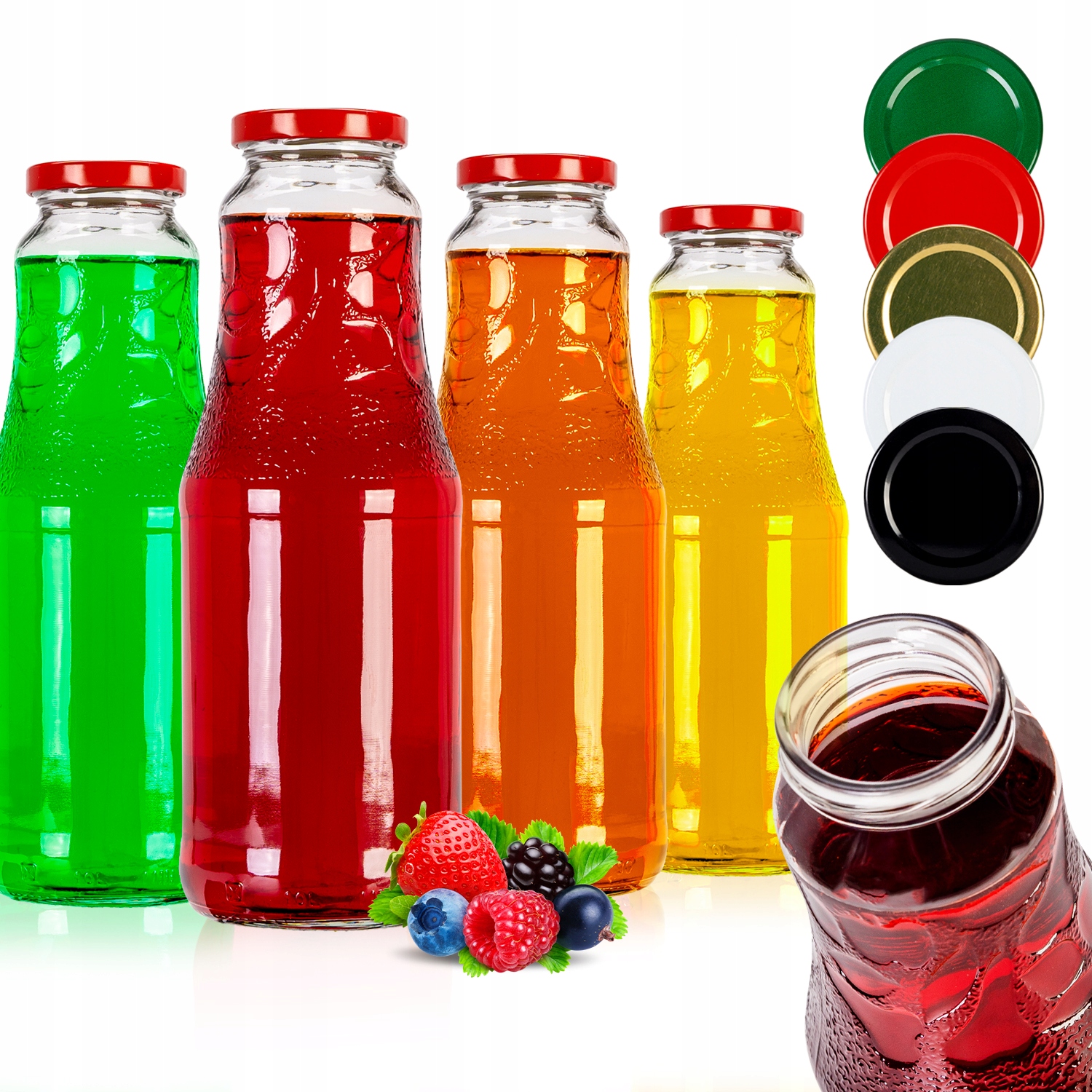 30x Láhev Víčko FI53 Na Šťávy Likéry Limonáda Šťáva 1000 ml +dárek