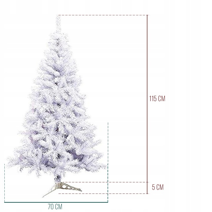 CHOINKA SZTUCZNA BIAŁA DIAMENTOWA jodła 120cm Marka Zolta